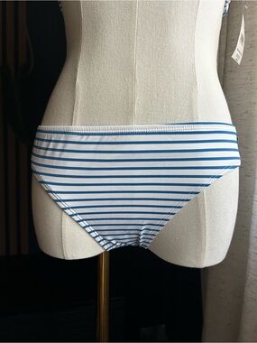 Lauren Ralph Lauren Striped Blue & White Bikini Bottom